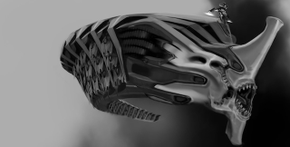 Illustration for article titled The Avengers' Leviathan warships could have been more H.R. Giger-esque